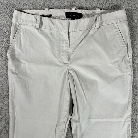 Talbots Signature Pants Women’s Size 4 Stone Flap Pockets Khaki Dress Pants - Picture 4 of 12